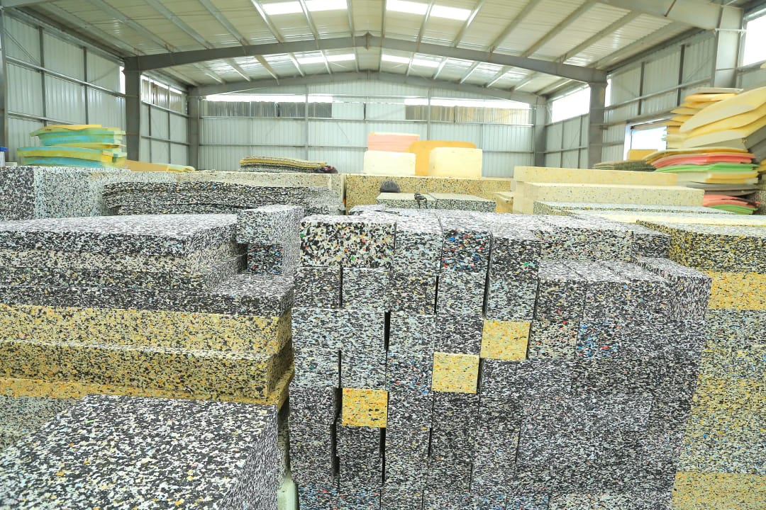 Quality testing at Relief Foam facility